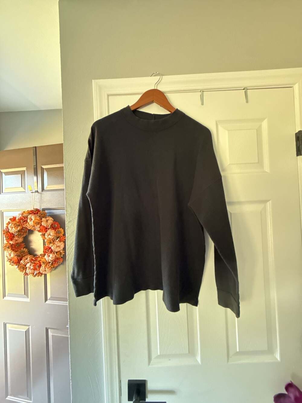 PINK Victoria's Secret Thermal Long Sleeve Tee Size L Black